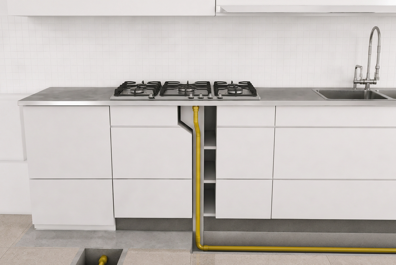 Gas — technische voorbereiding nieuwe keuken door KeukenKlaar